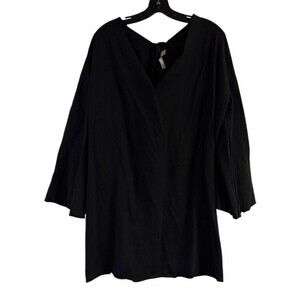 NWT ASOS Curve Oversized Black V-Neck Tie Back Sweatshirt Dress Size 12